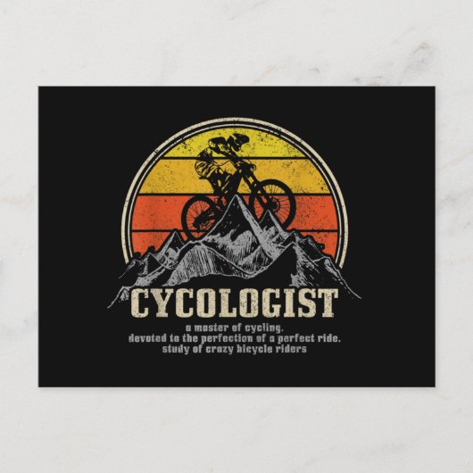 Carte Postale Définition du cyclologue Funny Mountain VTT MTB (Devant)