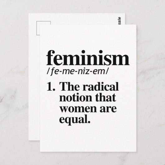 Carte Postale Définition du féminisme (Devant / Derrière)