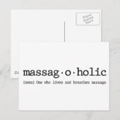 Carte Postale Définition d'un massag-a-holic (Devant / Derrière)
