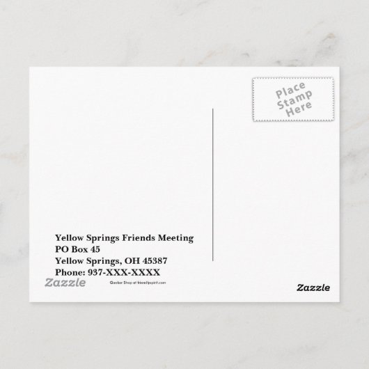 Carte Postale Définition d'un quaker (Dos)