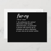 Carte Postale Définition Fandom Furries Design Cosplay (Devant / Derrière)