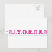Carte Postale Définition féminine du divorce (Devant / Derrière)