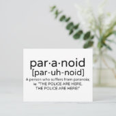 Carte Postale Définition paranoïaque (Debout devant)