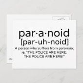 Carte Postale Définition paranoïaque (Devant / Derrière)