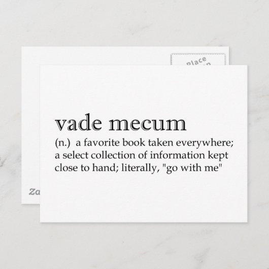 Carte Postale Définitions : Vade Mecum (Devant / Derrière)