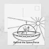 Carte Postale Défondre la Force spatiale - UFO - Aliens amicaux (Devant / Derrière)