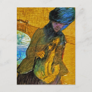 Carte Postale Degas - Art Vintage - Mary Cassatt avec chien