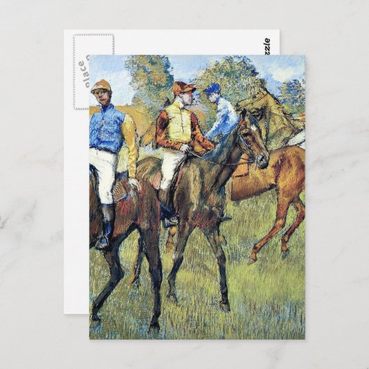 Carte Postale Degas - Chevaux de course, 1878, oeuvre d'art (Devant / Derrière)