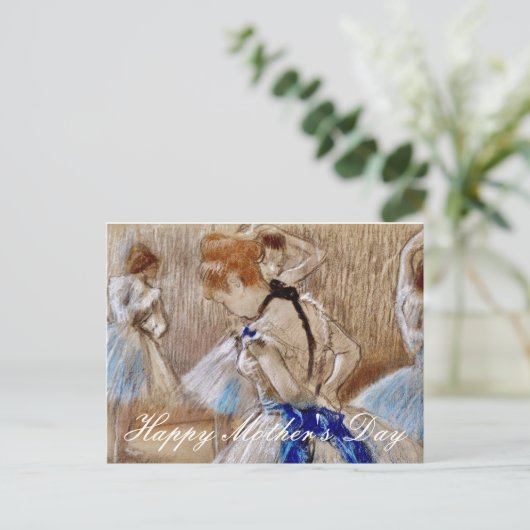 Carte Postale Degas Danseuse Au Ruban Bleu (Debout devant)