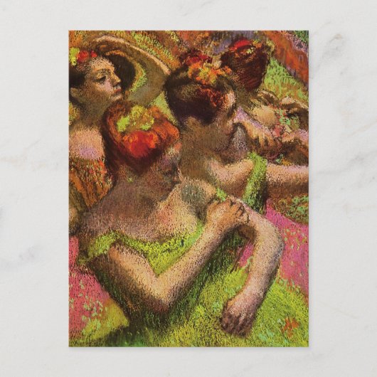 Carte postale Degas Green Ballerinas (Devant)