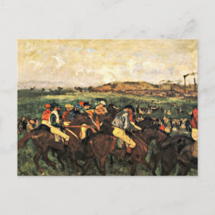 Carte Postale Degas - Messieurs Jockeys Avant le Départ