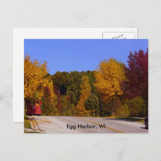 Carte postale d'Egg Harbor, WI Saison automnale & (Devant / Derrière)