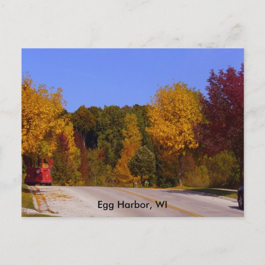 Carte postale d'Egg Harbor, WI Saison automnale & (Devant)