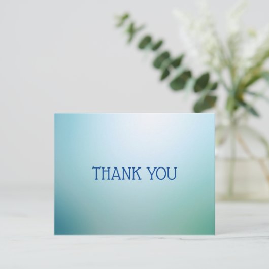 Carte Postale dégradé bleu Merci (Debout devant)