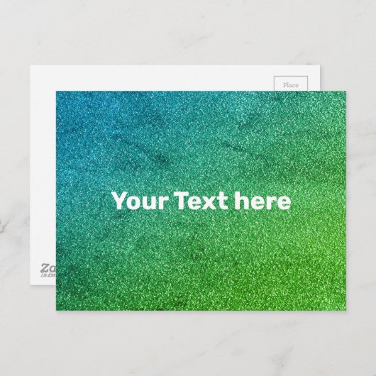 Carte Postale Dégradé de couleur bleu vert ombré texture texturé (Devant / Derrière)