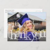 Carte Postale Dégradé de superposition gras Merci (Devant / Derrière)