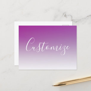 Carte Postale Dégradé ombré violet minimaliste simple moderne