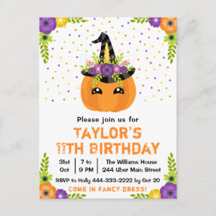 Carte Postale Déguisement de citrouille d'Halloween pour fête d'