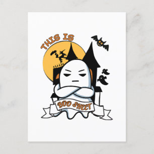 Carte Postale Déguisement de fantôme d'Halloween drôle Boo