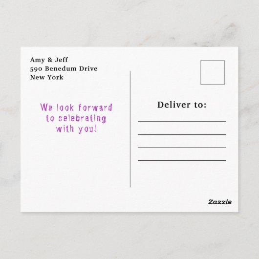 Carte Postale Déguisement Halloween Anniversaire Sorcière Violet (Dos)