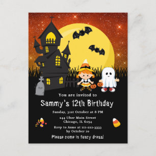 Carte Postale Déguisement Halloween Fancy Dress Anniversaire Sor