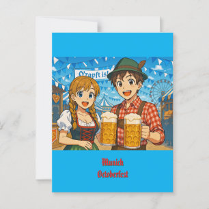 Carte Postale Dégustation de bière pendant l'Oktoberfest à Munic