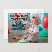 Carte Postale Dégustez Ce Gâteau Petit Un Joyeux Premier Anniver (Devant / Derrière)