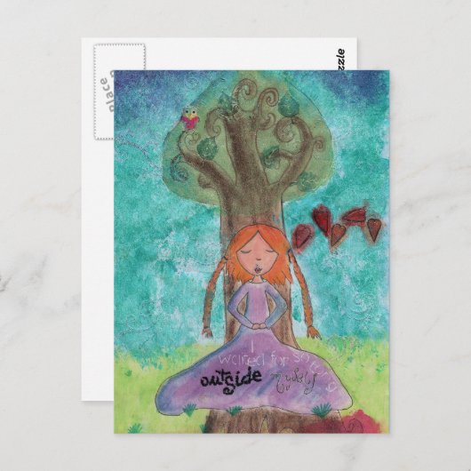 Carte postale "Dehors de moi" (Devant / Derrière)