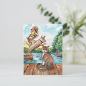 Carte Postale Déjeuner à la station d'accueil Cottage (Debout devant)