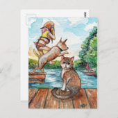 Carte Postale Déjeuner à la station d'accueil Cottage (Devant / Derrière)