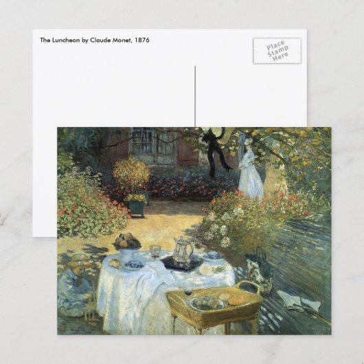 Carte Postale Déjeuner de Claude Monet, impressionnisme Vintage (Devant / Derrière)