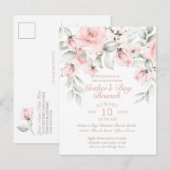 Carte Postale Déjeuner de la Fête des mères Roses roses blanches (Devant / Derrière)