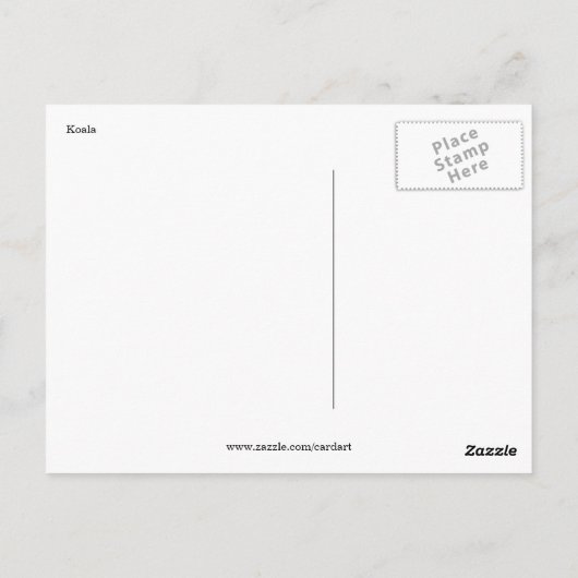 Carte Postale déjeuner koala (Dos)