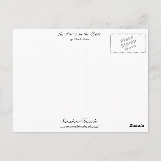 Carte Postale Déjeuner sur l'herbe (Dos)