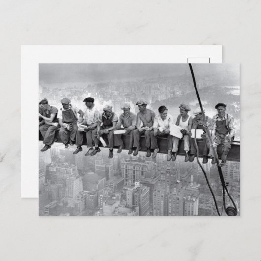 Carte Postale Déjeuner Sur Un Gratte-Ciel (Devant / Derrière)