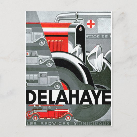 Carte Postale Delahaye ~ Publicité automobile Vintage (Devant)