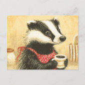 Carte Postale Délai De Café Avec L'Adorable Miss Badger (Devant)