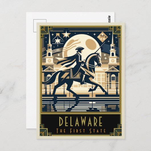 Carte Postale Delaware | Art déco (Devant / Derrière)
