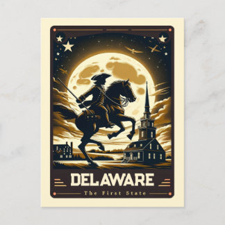 Carte Postale Delaware | Esprit patriotique Vintage