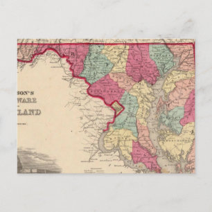 Carte Postale Delaware et Maryland