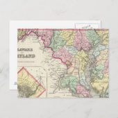 Carte Postale Delaware et Maryland avec District de Columbia (Devant / Derrière)