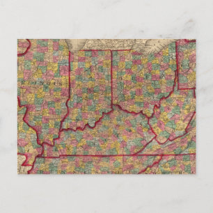 Carte Postale Delaware, Illinois, Indiana, Iowa Caroline du Nord