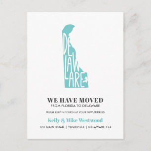Carte Postale DELAWARE Nous avons déplacé Nouvelle adresse Nouve
