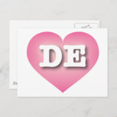 Carte Postale Delaware Pink Fade Heart - I love DE (Devant / Derrière)