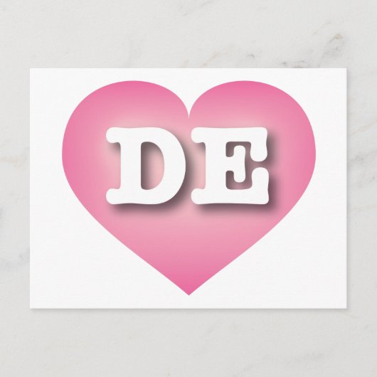 Carte Postale Delaware Pink Fade Heart - I love DE (Devant)