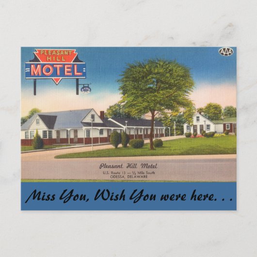 Carte Postale Delaware, Pleasant Hill Motel (Devant)