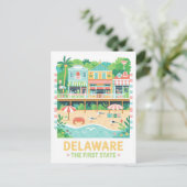 Carte Postale Delaware Premier Etat USA Summer Travel (Debout devant)