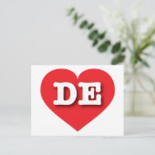 Carte Postale Delaware Red Heart - J'aime DE (Debout devant)
