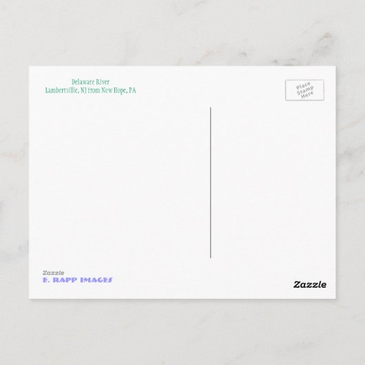 Carte Postale Delaware RIver, NJ (Dos)