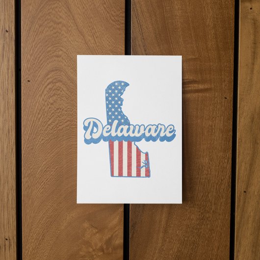 Carte Postale Delaware USA Map Drapeau américain